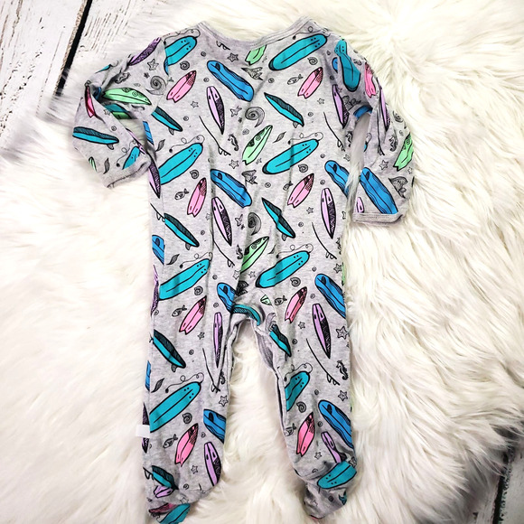 Surfboard One-Piece Baby Pajamas 6-9M - Picture 2 of 4